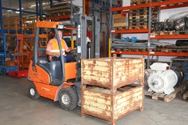 Vorstellung des Staplers bei der Schulung